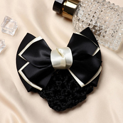 Заколка для волос бантик с сеточкой для пучка кремовый d-10 см купить недорого в интернет магазине Beauty Prof с доставкой по Хабаровску и регионам России