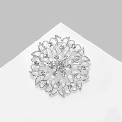 Брошь Ажурная форма микс цвет белая в серебре  купить недорого в интернет магазине Beauty Prof с доставкой по Хабаровску и регионам России