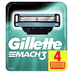 GILLETTE MACH3 Cменные кассеты для бритья 4 шт