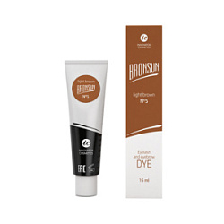 BRONSUN Краска для ресниц и бровей светло-коричневый №5 купить недорого в интернет магазине Beauty Prof с доставкой по Хабаровску и регионам России