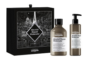 LOREAL Absolut Repair Molecular Набор для поврежденных волос Шампунь 300 мл+Сыворотка 250 мл купить недорого в интернет магазине Beauty Prof с доставкой по Хабаровску и регионам России