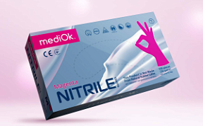 MEDIOK Перчатки нитриловые MAGENTA (розовый) размер S 50 пар купить недорого в интернет магазине Beauty Prof с доставкой по Хабаровску и регионам России