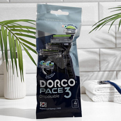 DORCO Станок для бритья Dorco Pace 3 3 лезвия с увлажняющей полоской плавающая головка 4 шт купить недорого в интернет магазине Beauty Prof с доставкой по Хабаровску и регионам России