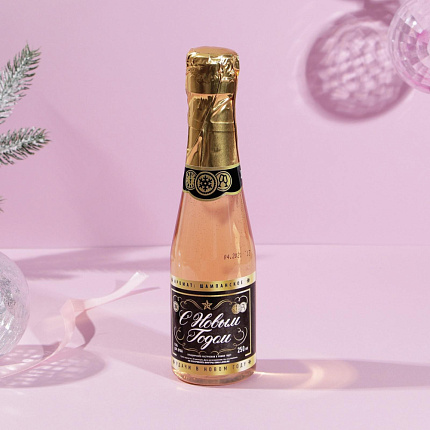 купить, цена Гель для душа во флаконе шампанское «С Новым годом» аромат карамель и миндаль 250 мл  в Хабаровске
