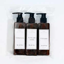 Дозатор для шампуня и кондиционера и геля для душа Home collection 3 шт 250 мл купить недорого в интернет магазине Beauty Prof с доставкой по Хабаровску и регионам России