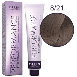 OLLIN Performance Краска  8/21 светло-русый махагоново-пепельный 60 мл купить недорого в интернет магазине Beauty Prof с доставкой по Хабаровску и регионам России