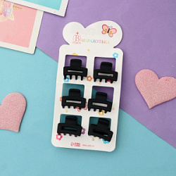 Краб для волос Ариэлла набор 6 шт прямой цвет черный 2,5 см купить недорого в интернет магазине Beauty Prof с доставкой по Хабаровску и регионам России