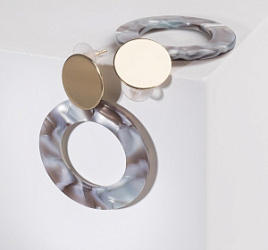 Серьги пластик Леди акварель цветные в золоте купить недорого в интернет магазине Beauty Prof с доставкой по Хабаровску и регионам России