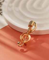 Брошь Ретро микрофон с нотой золото купить недорого в интернет магазине Beauty Prof с доставкой по Хабаровску и регионам России