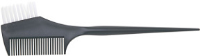 DEWAL Кисть для окрашивания черная с расческой с белой прямой щетиной узкая 45 мм