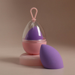 Спонж для макияжа скошенный Капля в футляре цвет фиолетовый 6х4 см  купить недорого в интернет магазине Beauty Prof с доставкой по Хабаровску и регионам России