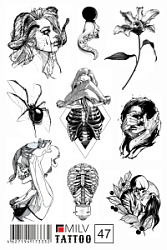 MILV Переводные татуировки №47 купить недорого в интернет магазине Beauty Prof с доставкой по Хабаровску и регионам России