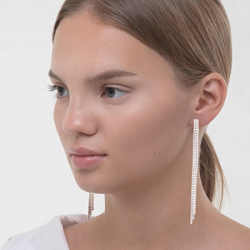 Серьги-клипсы Лед тройная сплошная цвет белый в серебре купить недорого в интернет магазине Beauty Prof с доставкой по Хабаровску и регионам России