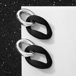 Серьги металл Цепь цвет серебристо-чёрный купить недорого в интернет магазине Beauty Prof с доставкой по Хабаровску и регионам России