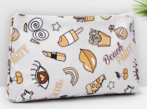 Косметичка-пенал на молнии Тропики бежевый 18*1*10 см купить недорого в интернет магазине Beauty Prof с доставкой по Хабаровску и регионам России