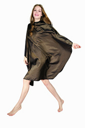 DEWAL Пеньюар для стрижки Глянец коричневый 128*146 см на крючках купить недорого в интернет магазине Beauty Prof с доставкой по Хабаровску и регионам России