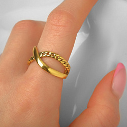 Кольцо Скрещивание цвет черненное золото безразмерное купить недорого в интернет магазине Beauty Prof с доставкой по Хабаровску и регионам России