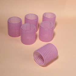 Бигуди-липучки сиреневые 6,5 см 6 шт купить недорого в интернет магазине Beauty Prof с доставкой по Хабаровску и регионам России