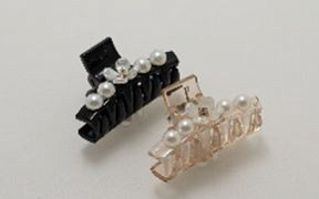 Заколка краб жемчуг с цветком лакированный Корея купить недорого в интернет магазине Beauty Prof с доставкой по Хабаровску и регионам России