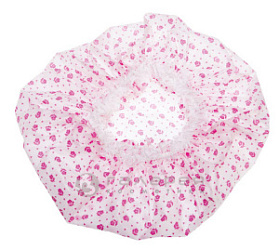 DEWAL Beauty Шапочка для душа с кружевом белая с розовыми цветами купить недорого в интернет магазине Beauty Prof с доставкой по Хабаровску и регионам России