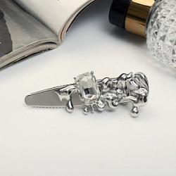 Зажим для волос Либерти стиль 8 см цвет серебро купить недорого в интернет магазине Beauty Prof с доставкой по Хабаровску и регионам России