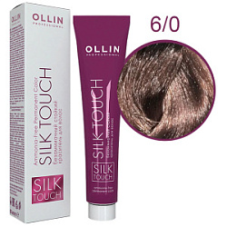 OLLIN SILK TOUCH  6/0 темно-русый 60мл Безаммиачный стойкий краситель для волос купить недорого в интернет магазине Beauty Prof с доставкой по Хабаровску и регионам России