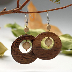 Серьги Ангелина деревянные ручная работа купить недорого в интернет магазине Beauty Prof с доставкой по Хабаровску и регионам России