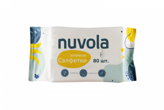 NUVOLA Салфетки влажные без отдушки без клапана 80 шт