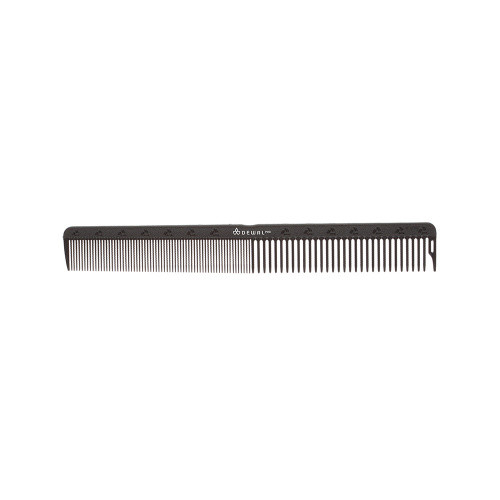 DEWAL Carbon Black Расческа рабочая комбинированная черная 18 см