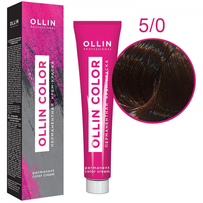 OLLIN Крем-краска  5/0 светлый шатен 60 мл
