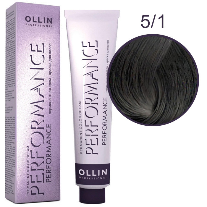 OLLIN Performance Краска  5/1 светлый шатен пепельный 60 мл