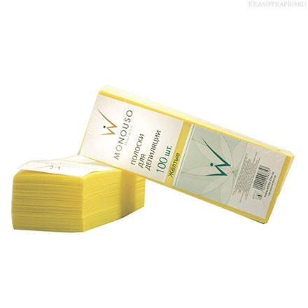ITALWAX Monouso Полоски для депиляции 7*20 см желтые 100 шт