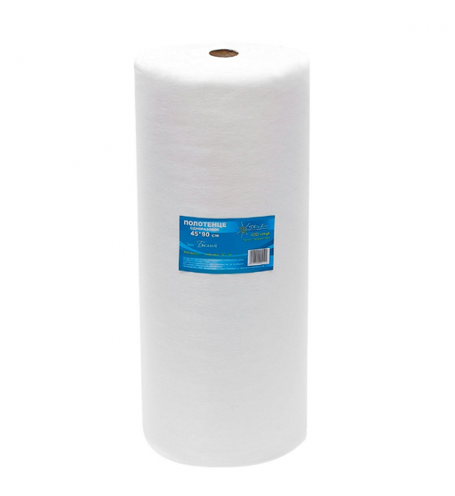 WHITE LINE Полотенце 45*90 спанлейс 50 г/м белое 100 шт/рул