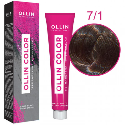 OLLIN Крем-краска  7/1 русый пепельный 60 мл