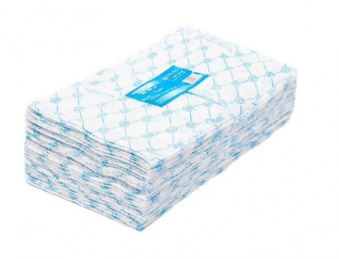 WHITE LINE Салфетка 30*30 см 50 г/м голубая 100 шт