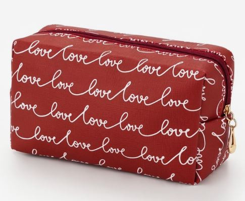 Косметичка универсальная LOVE на молнии 17,5*6,5*10 см бордо