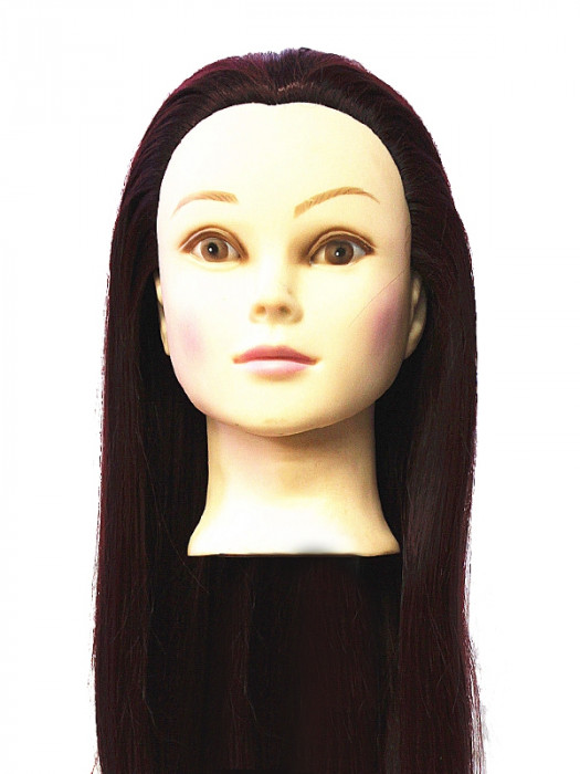 JESS NAIL Голова тренировочная брюнетка искусственные волосы 80 см №118
