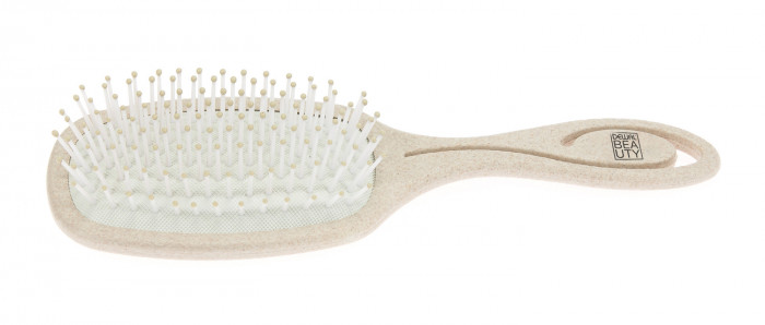DEWAL Beauty Eco-Friendly Щетка массажная с нейлоновым штифтом форма прямоугольная бежевая