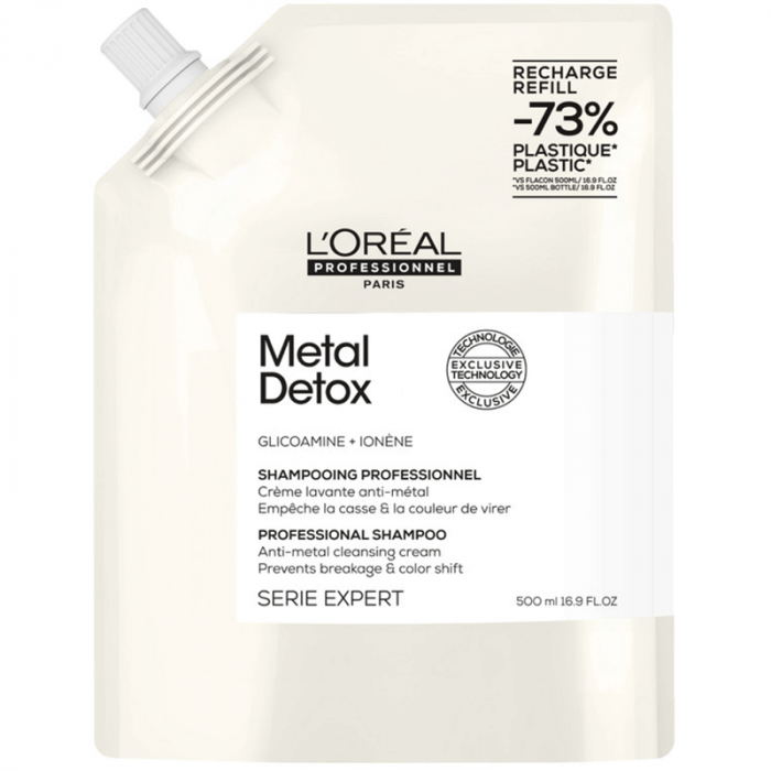 LOREAL Metal Detox Шампунь для восстановления окрашенных волос рефил 500 мл