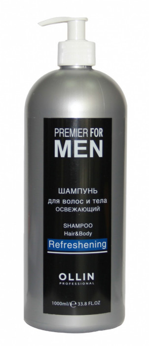 OLLIN Premier For Men Шампунь для волос и тела освежающий 1000 мл