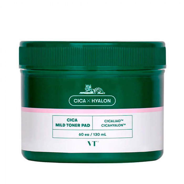 VT Cosmetics Успокаивающие тонер-пэды для лица с центеллой 60 шт 130 мл