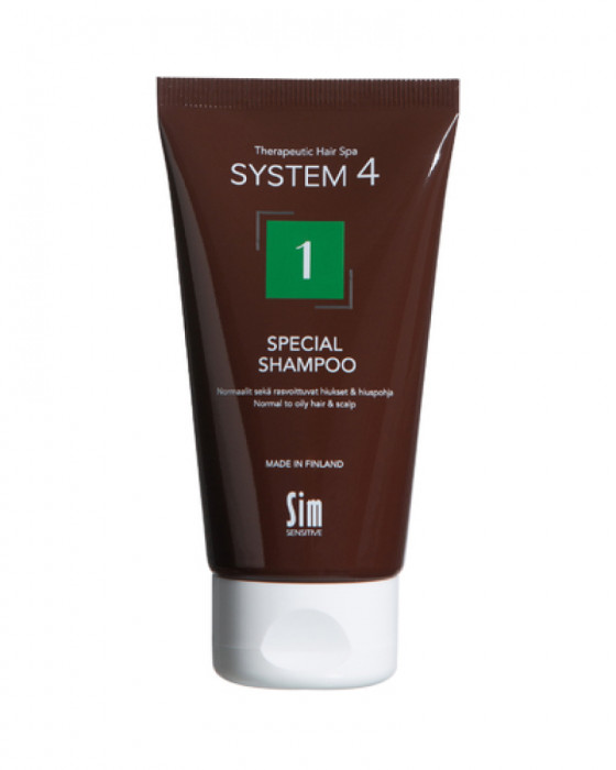 System 4 Special Shampoo Терапевтический шампунь №1 для нормальной и жирной кожи головы 75 мл