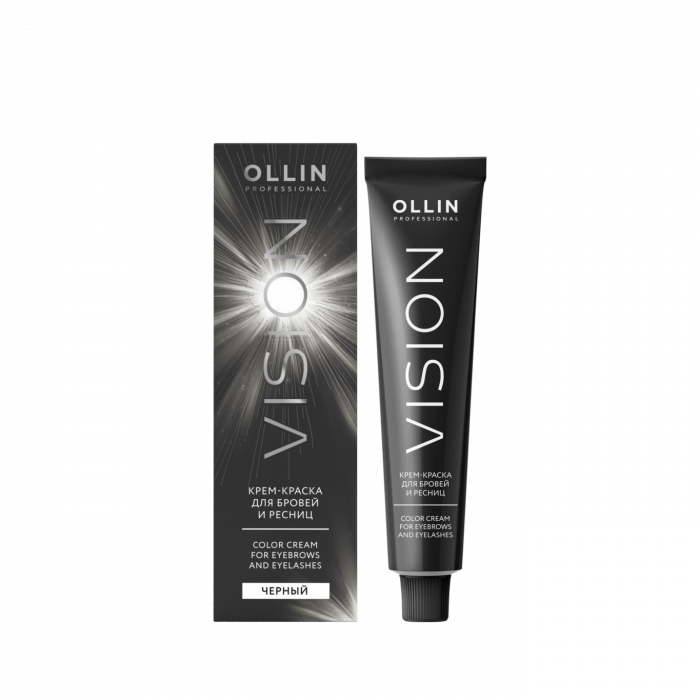 OLLIN Vision Крем-краска для бровей и ресниц без оксида черный 20 мл