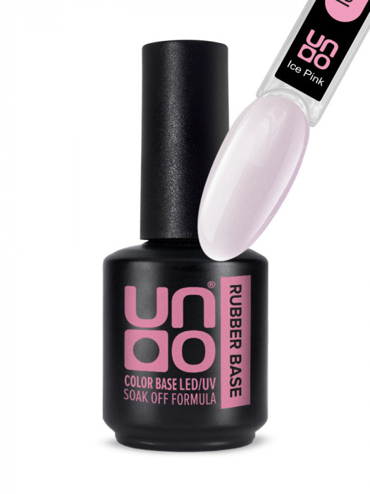 UNO Rubber Color Base Gel Камуфлирующее базовое покрытие Ice Pink 12 г