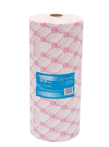 WHITE LINE Салфетка 30*40 см 50 г/м розовая 100 шт/рул