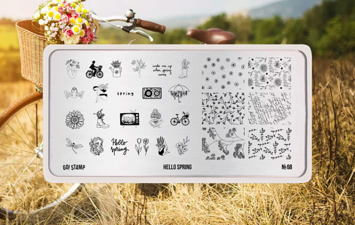 GO!STAMP Пластина для стемпинга 68 Hello Spring