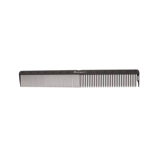DEWAL Carbon Black Расческа рабочая комбинированная черная 19 см