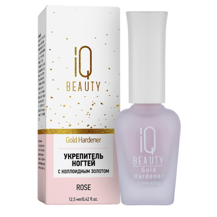 IQ BEAUTY Укрепитель с коллоидным золотом для ослабленных и ломких ногтей Rose 12,5 мл