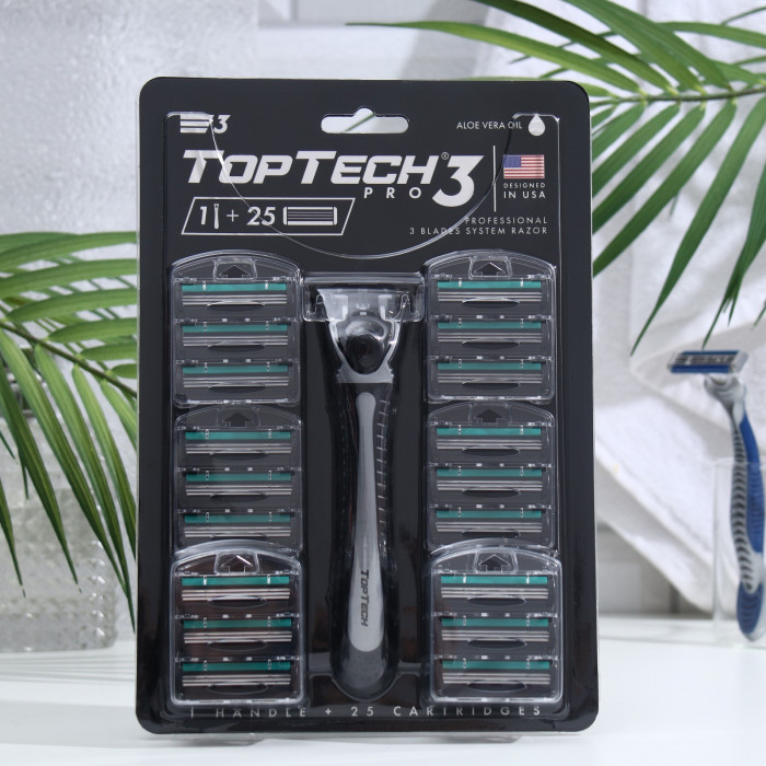 TopTech Мужская бритва PRO 3 1 бритва + 25 сменных кассет