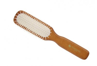 HAIRWAY Щетка массажная узкая White Cushion 7 ряд дерево нейлоновые зубчики